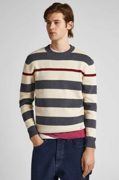 Pepe Jeans Camisola Estampada Riscas Bretas Cinza Discount