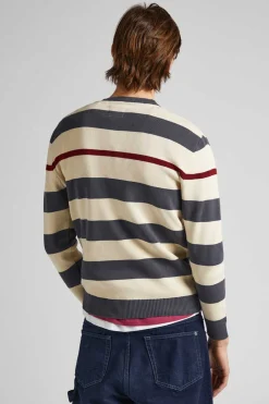 Pepe Jeans Camisola Estampada Riscas Bretas Cinza Discount