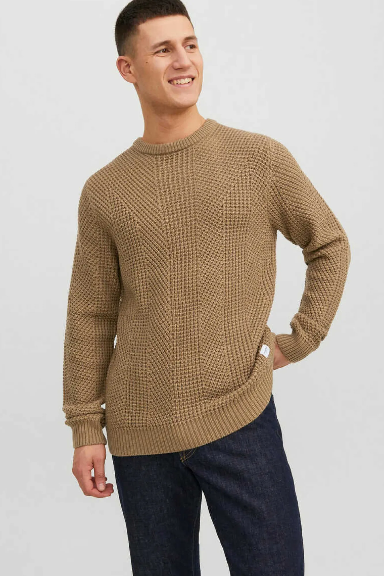 Jack & Jones Camisola Estrutura Gola Redonda Castanho Online