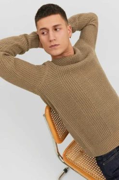 Jack & Jones Camisola Estrutura Gola Redonda Castanho Online