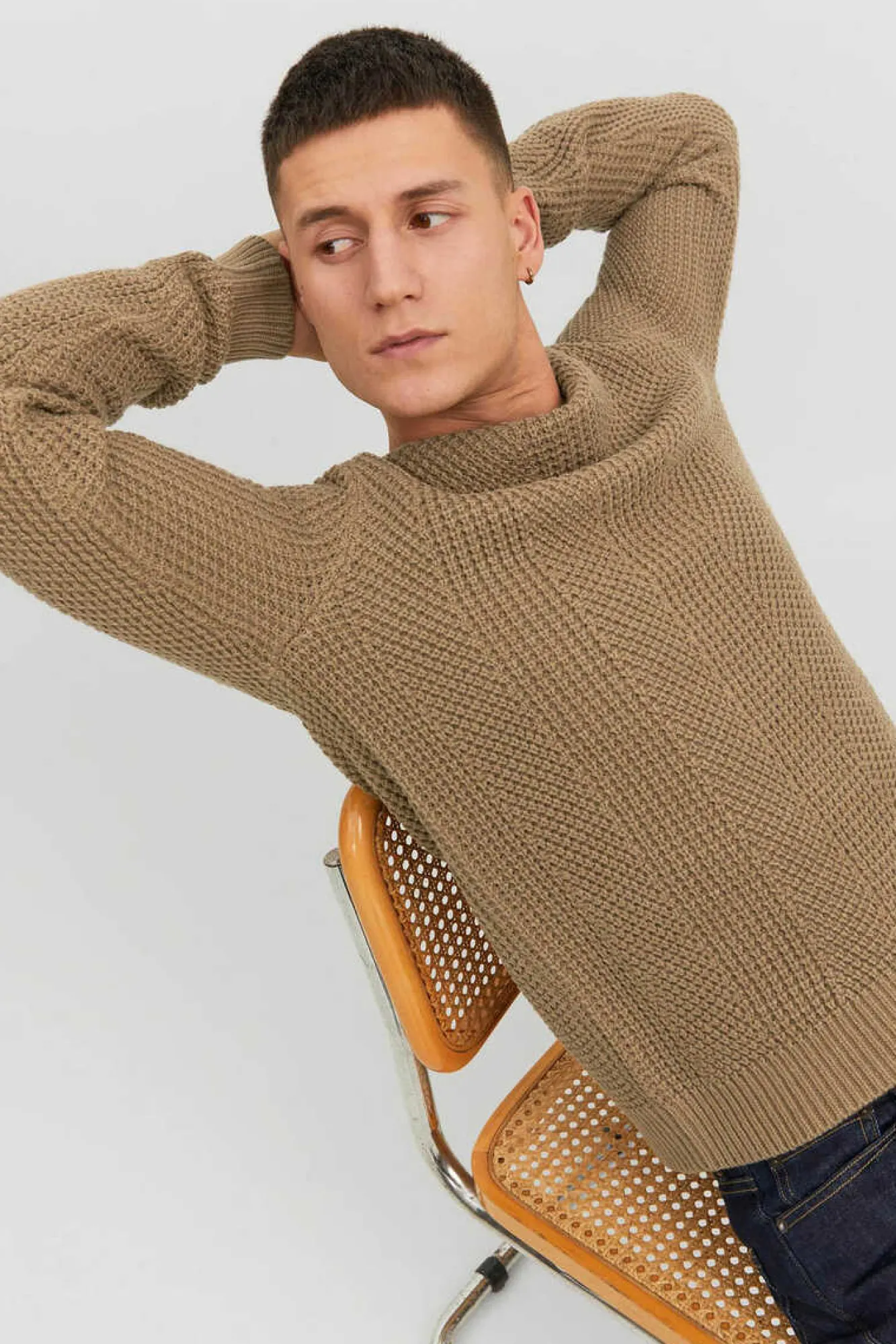 Jack & Jones Camisola Estrutura Gola Redonda Castanho Online