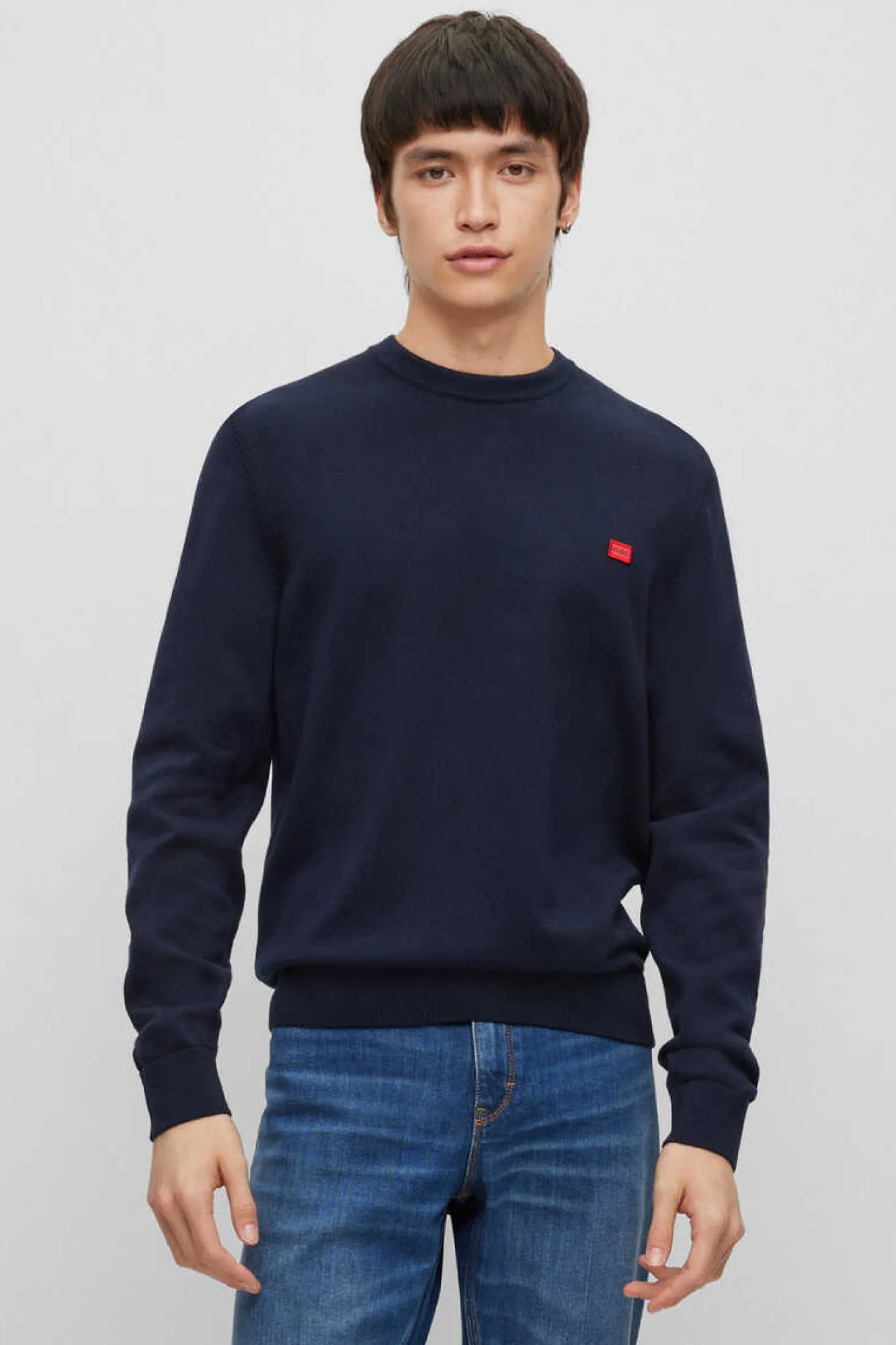 HUGO Camisola Gola Caixa Marinho Sale