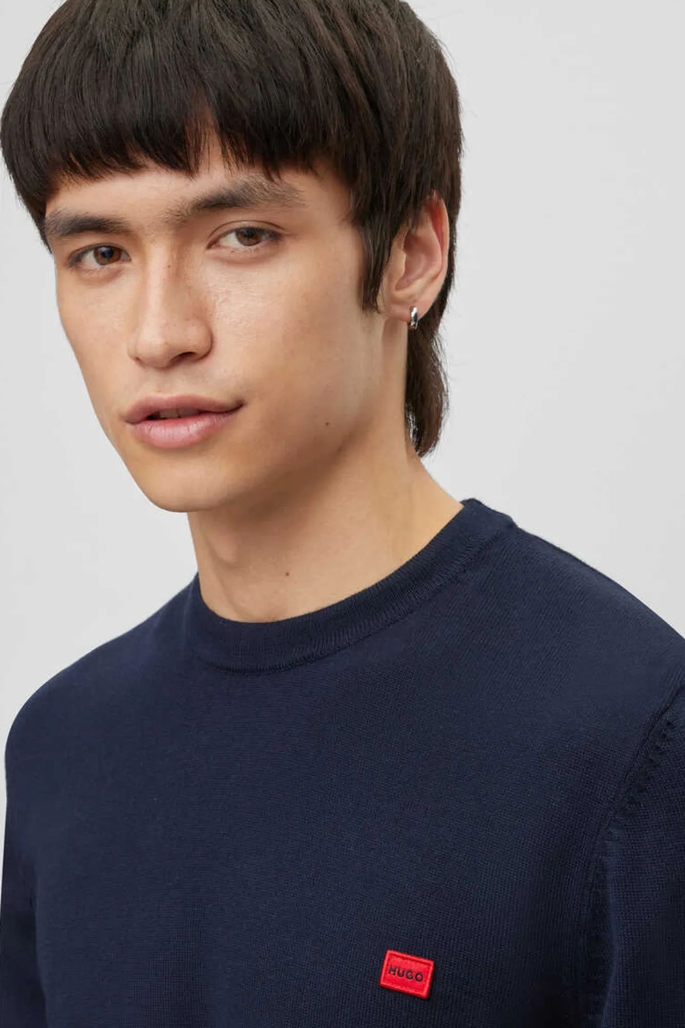 HUGO Camisola Gola Caixa Marinho Sale