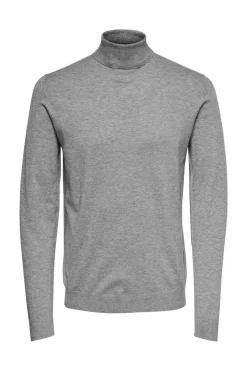 Only & Sons Camisola Gola Dobrada Cinza