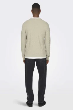 Only & Sons Camisola Gola Redonda Textura Cinza Sale