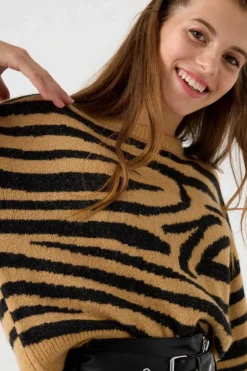 Inside Sueteres E Cardigans-Camisola Jacquard Decote Redondo