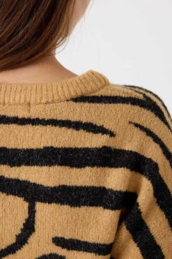 Inside Sueteres E Cardigans-Camisola Jacquard Decote Redondo