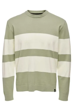 Only & Sons Camisola Malha Com Gola Redonda Verde Clearance