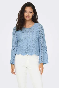 Only Sueteres E Cardigans-Camisola Malha Rendilhada Crop