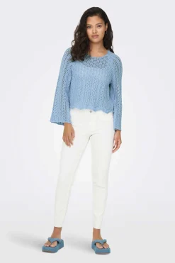 Only Sueteres E Cardigans-Camisola Malha Rendilhada Crop