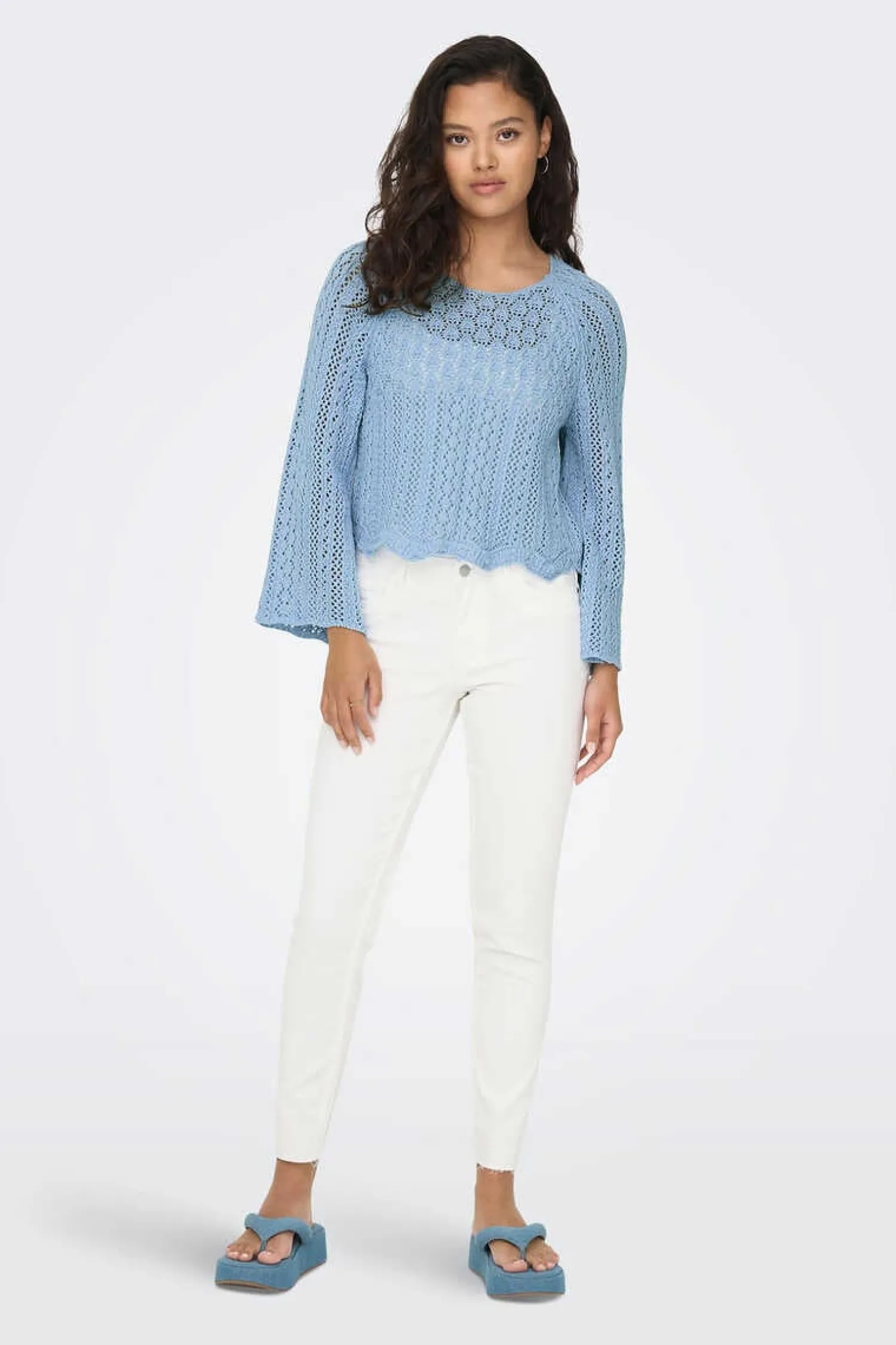 Only Sueteres E Cardigans-Camisola Malha Rendilhada Crop