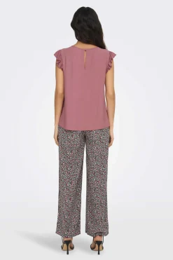 Only T-Shirts-Camisola Manga Curta Folhos