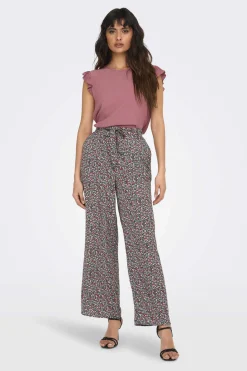 Only T-Shirts-Camisola Manga Curta Folhos