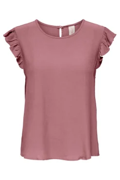 Only T-Shirts-Camisola Manga Curta Folhos