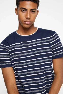 Springfield Camisola Manga Curta Riscas Estrutura Marinho