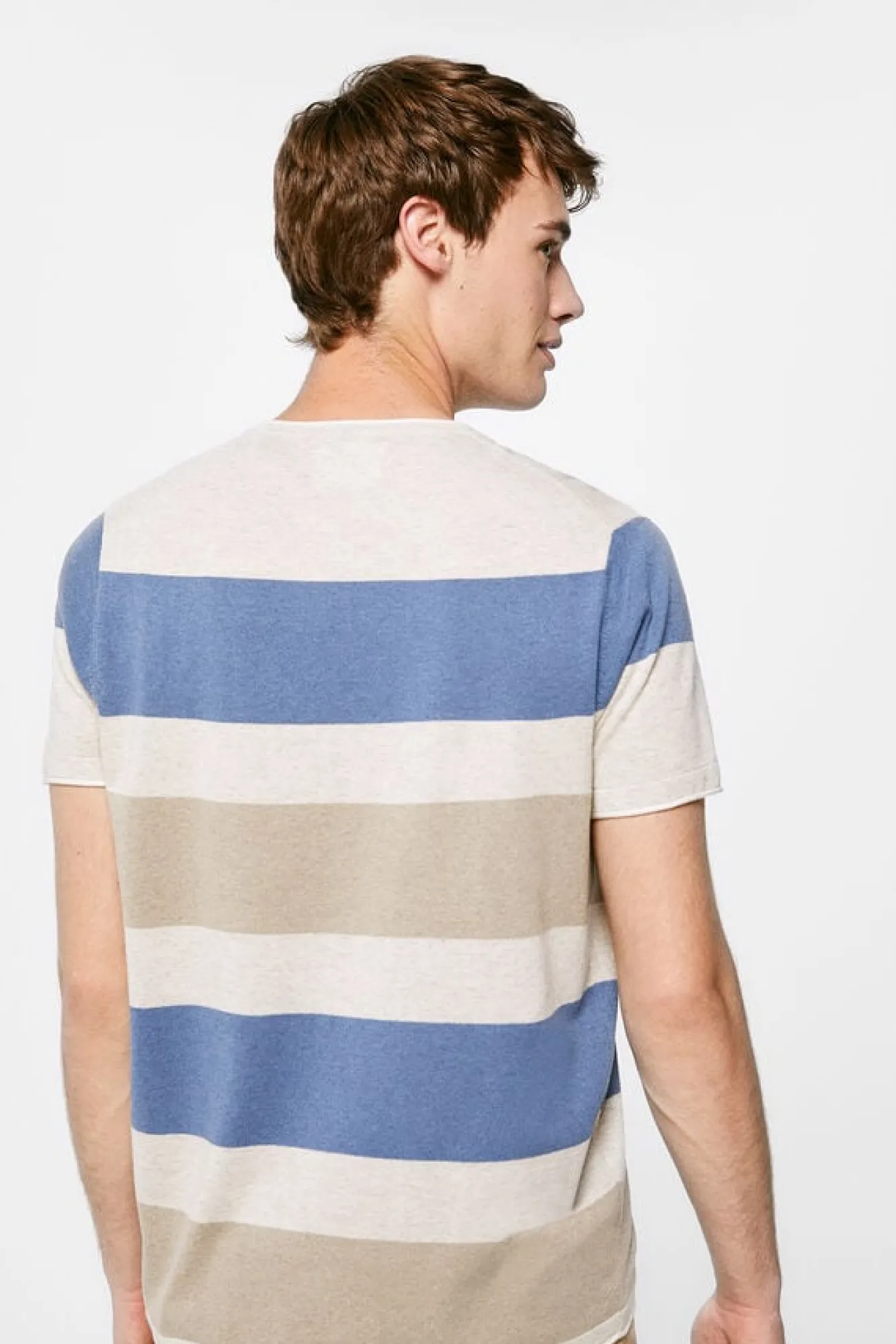 Springfield Camisola Manga Curtas Riscas Cinza