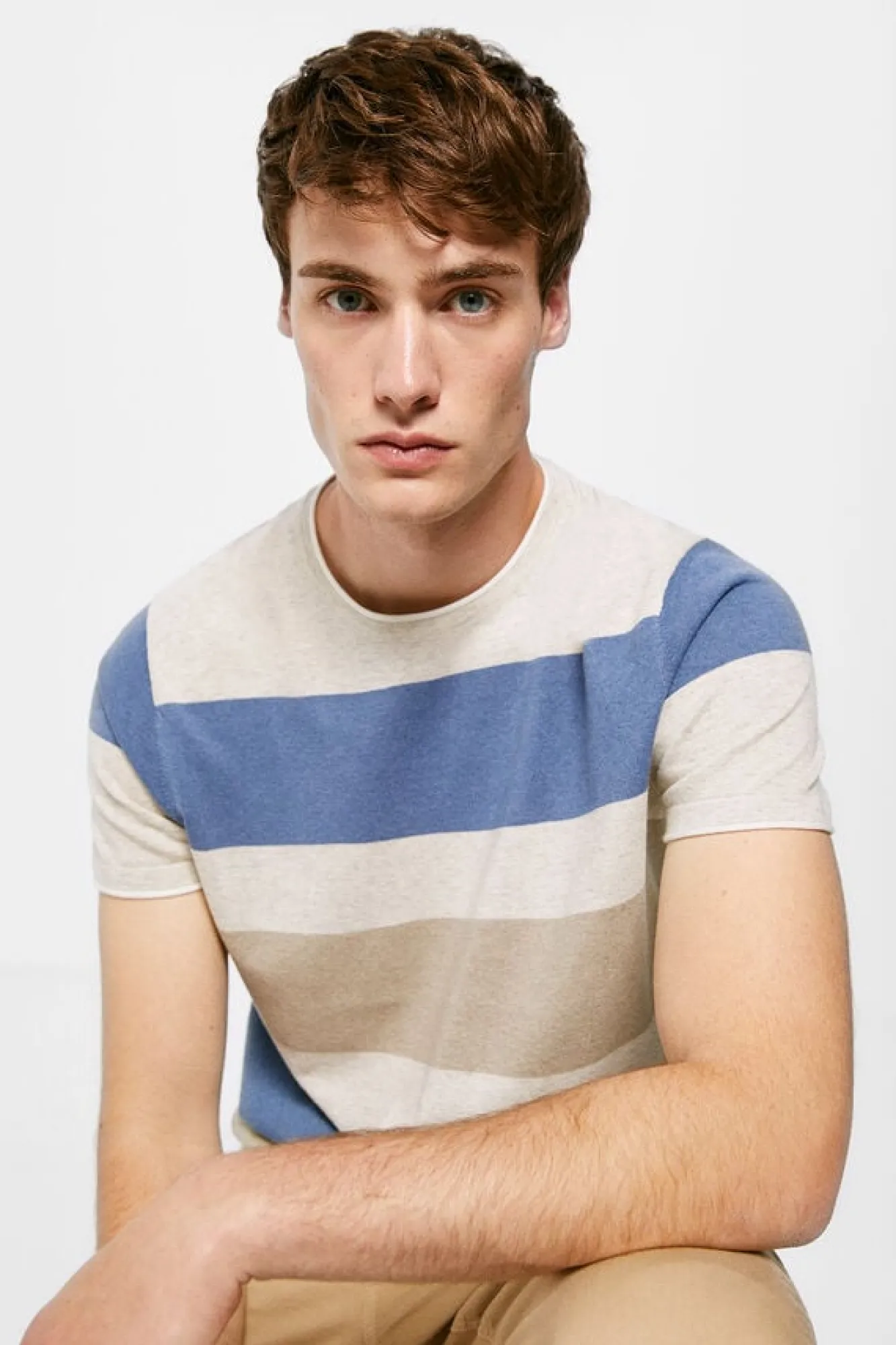 Springfield Camisola Manga Curtas Riscas Cinza