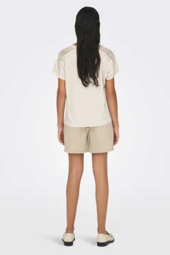 Only T-Shirts-Camisola Renda Ombros