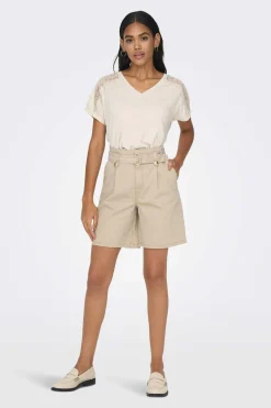 Only T-Shirts-Camisola Renda Ombros