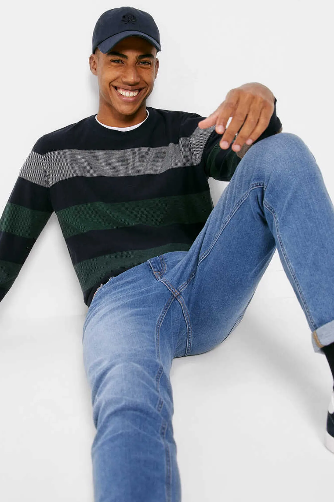 Springfield Camisola Riscas Cor Azul Aco Clearance