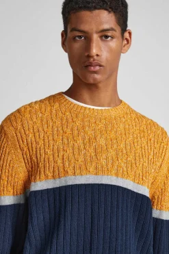 Pepe Jeans Camisola Tecido Combinado Marinho Discount