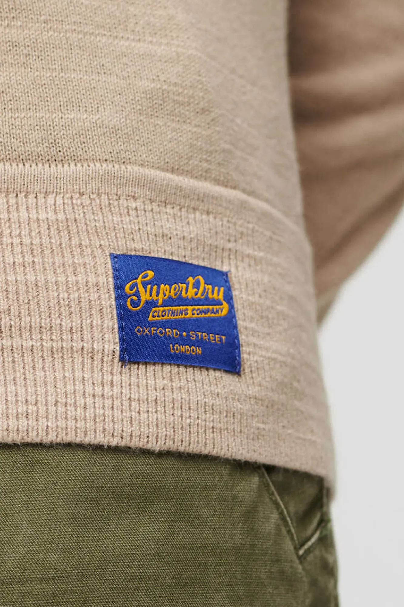 Superdry Camisola Tingida Com Gola Redonda Cinza Hot