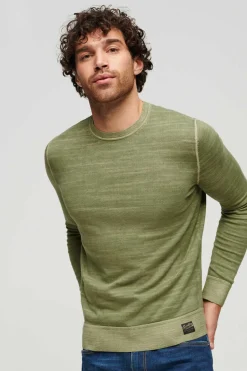 Superdry Camisola Tingida Com Gola Redonda Cinza New