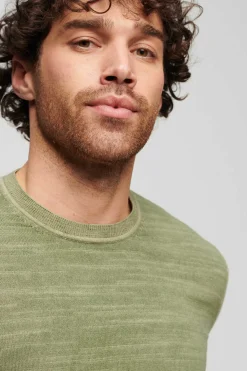 Superdry Camisola Tingida Com Gola Redonda Cinza New