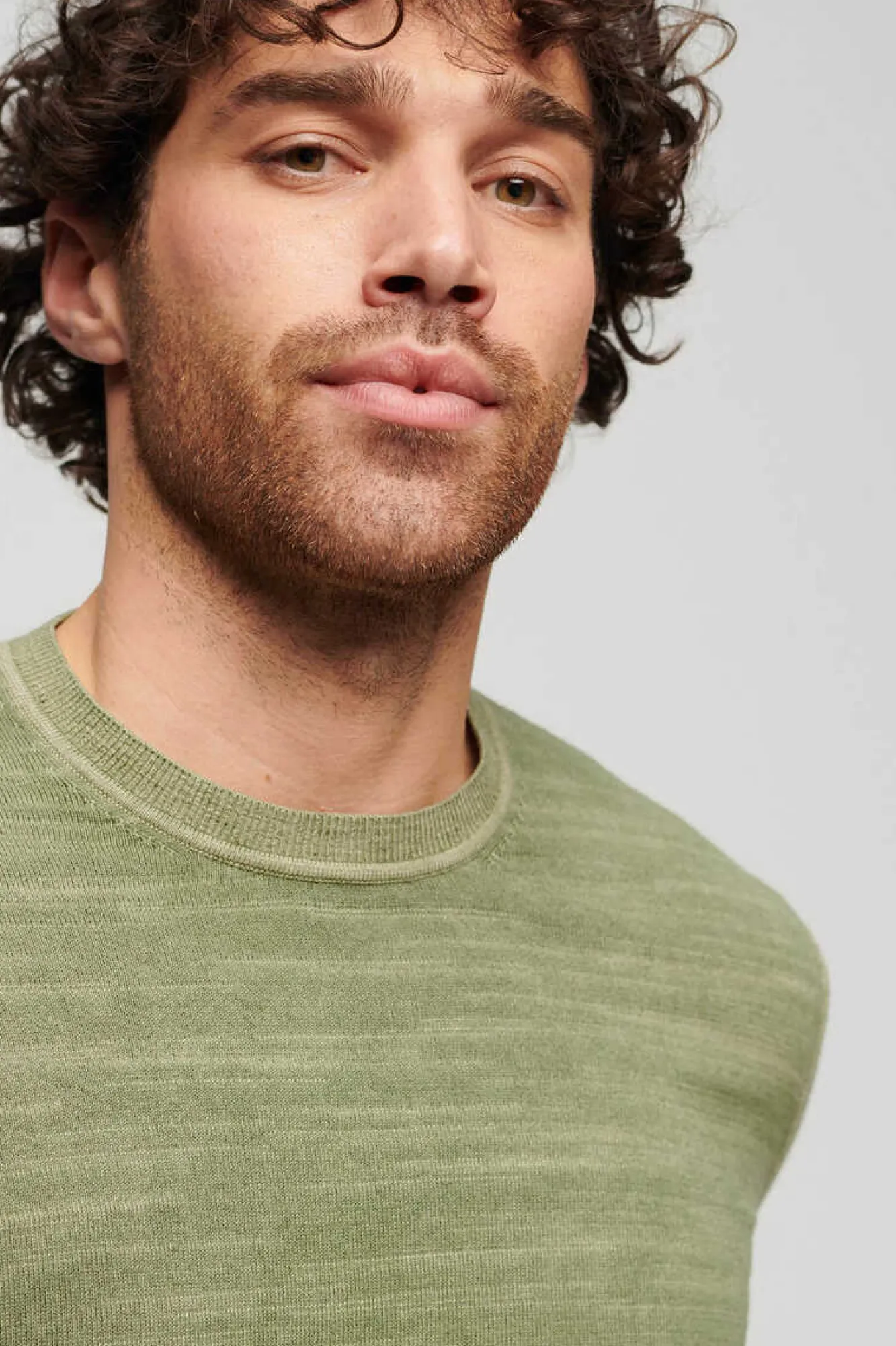 Superdry Camisola Tingida Com Gola Redonda Cinza New