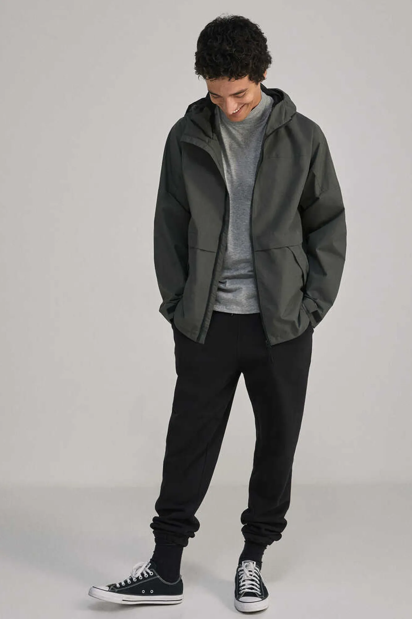 Springfield Capota Tecnica De Parka Cinza Discount