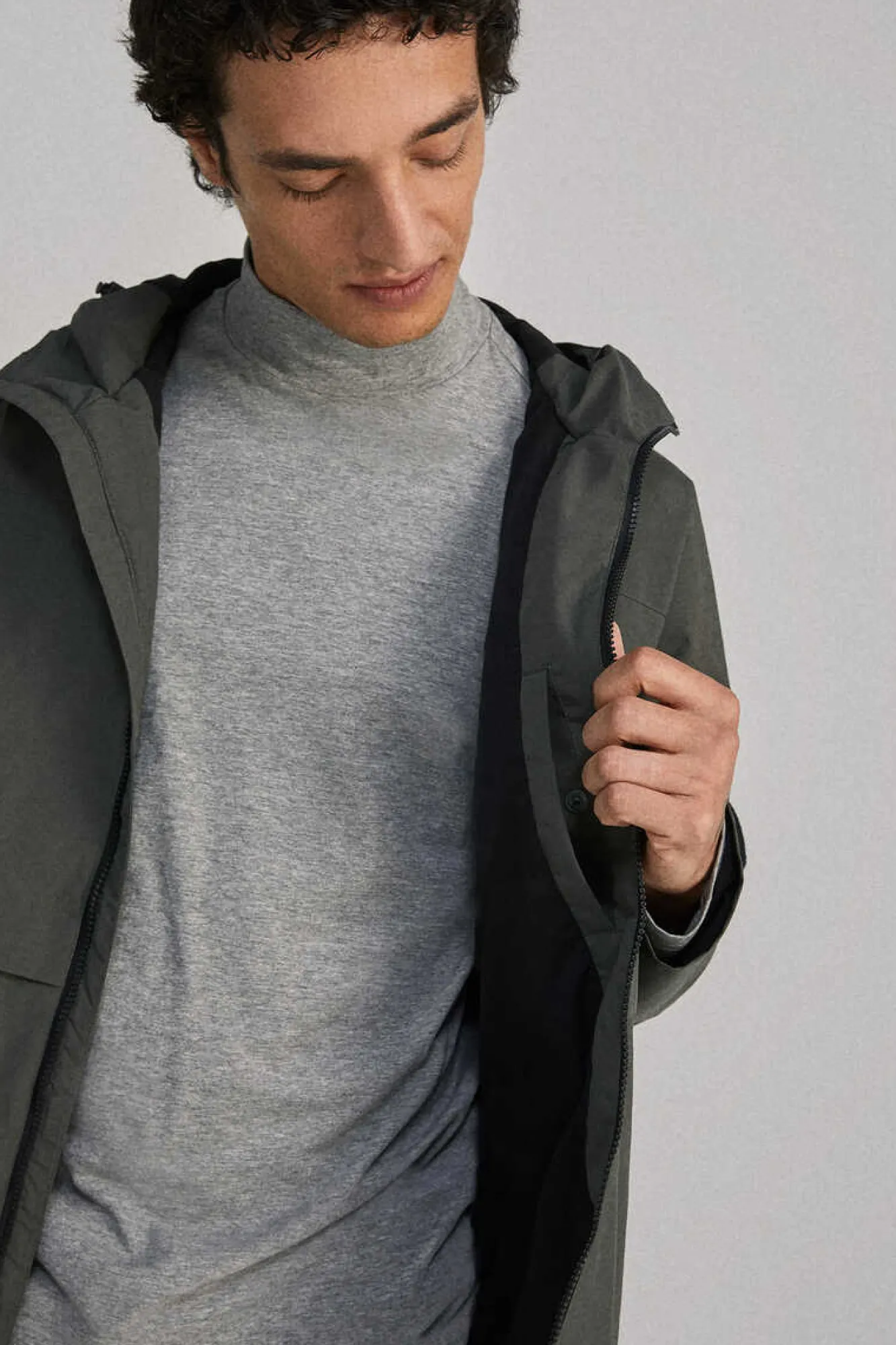 Springfield Capota Tecnica De Parka Cinza Discount