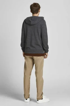 Jack & Jones Cardiga Com Fecho E Capuz Cinza