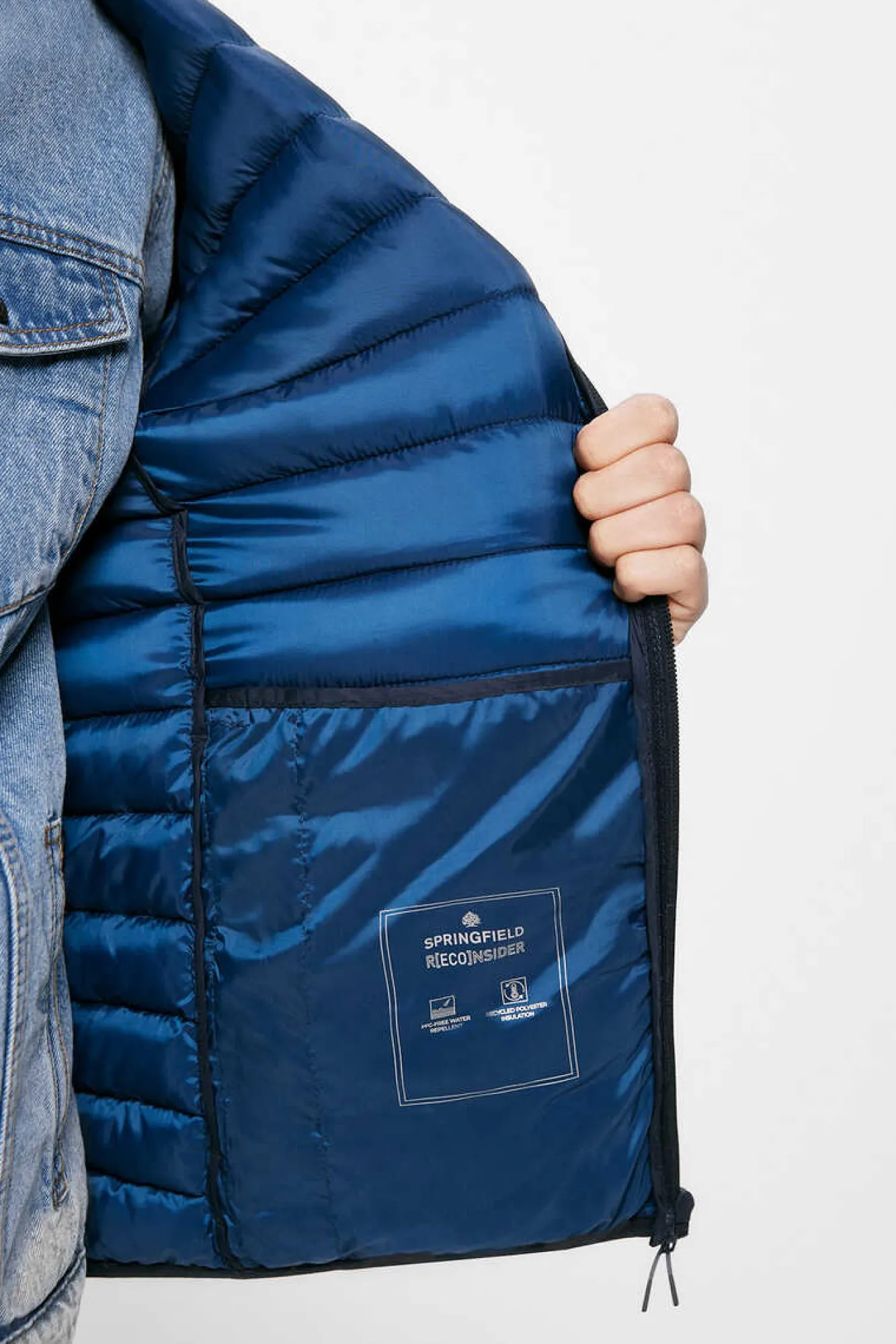 Springfield Casaco Acolchoado Azul Outlet