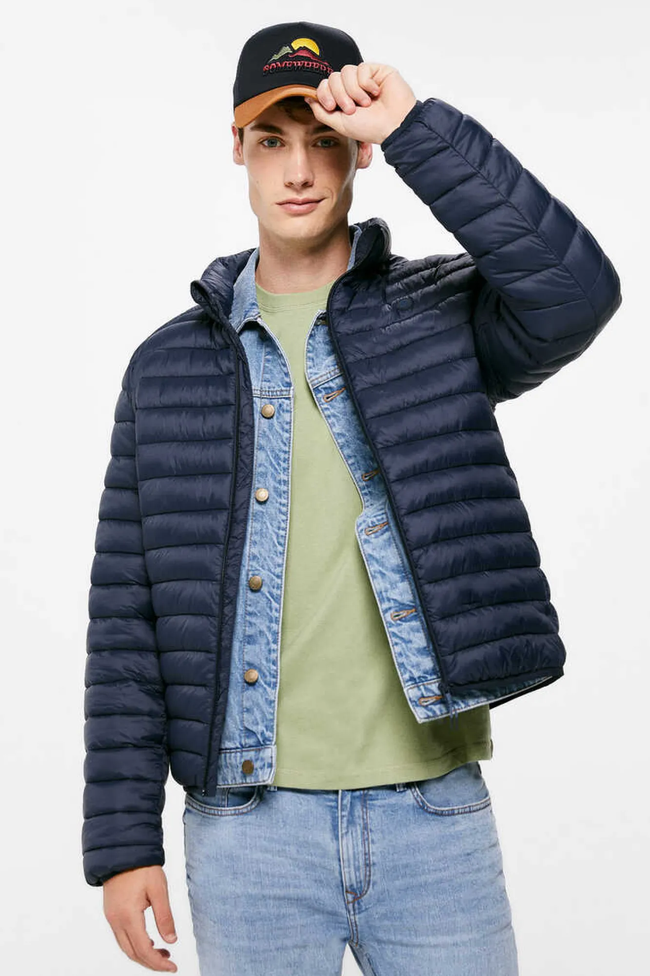 Springfield Casaco Acolchoado Azul Outlet