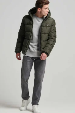 Superdry Casaco Acolchoado Com Capuz Sports Caqui Escuro Best