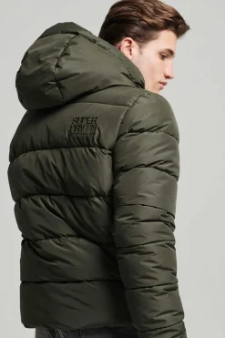 Superdry Casaco Acolchoado Com Capuz Sports Caqui Escuro Best