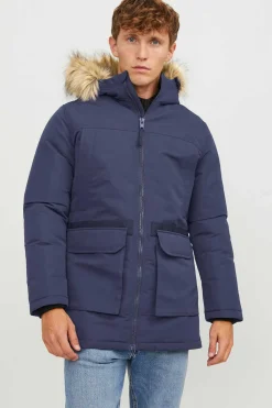 Jack & Jones Casaco Acolchoado Com Capuz Marinho Best