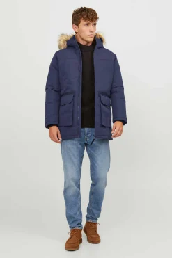 Jack & Jones Casaco Acolchoado Com Capuz Marinho Best