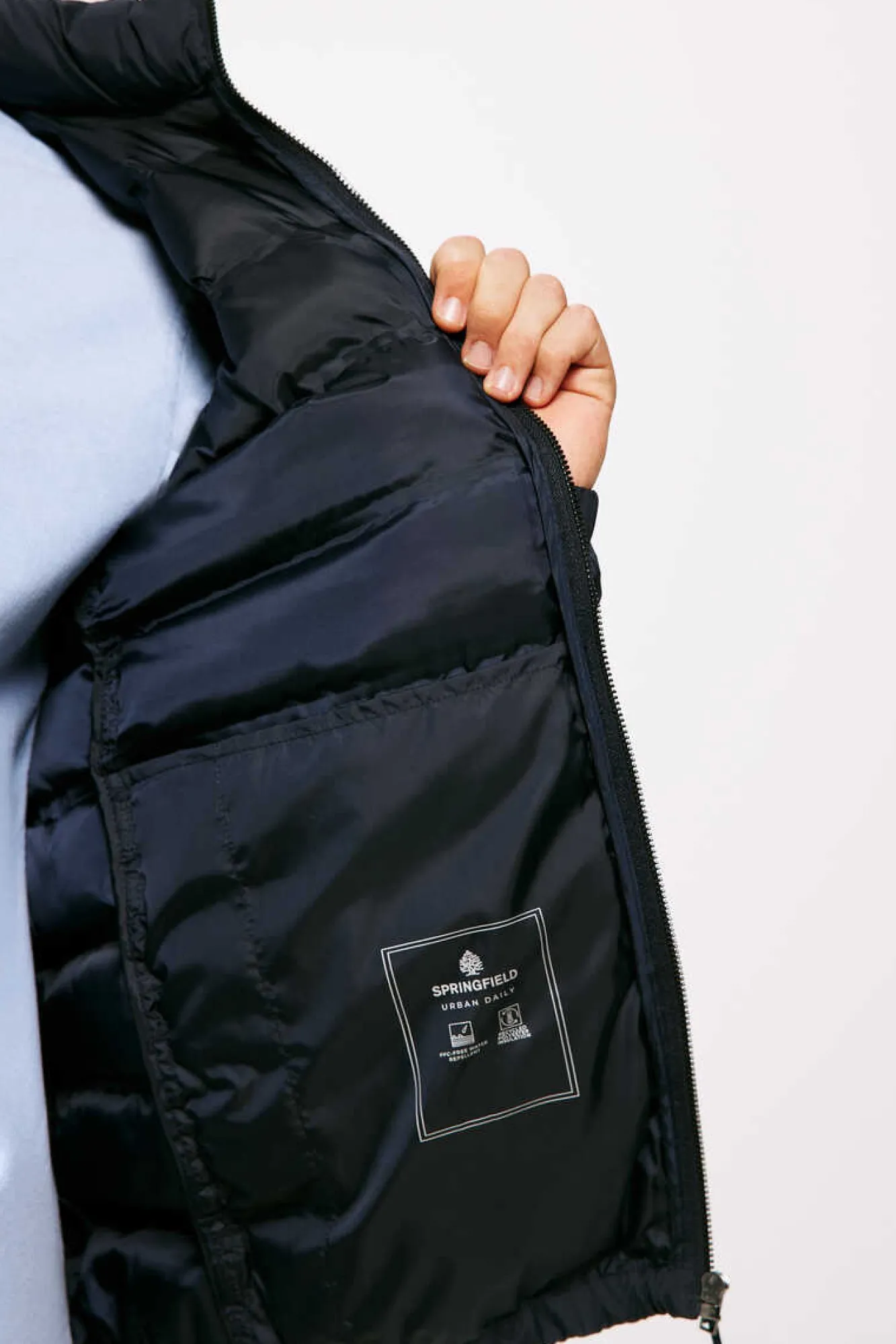 Springfield Casaco Acolchoado Termosselado Azul Best