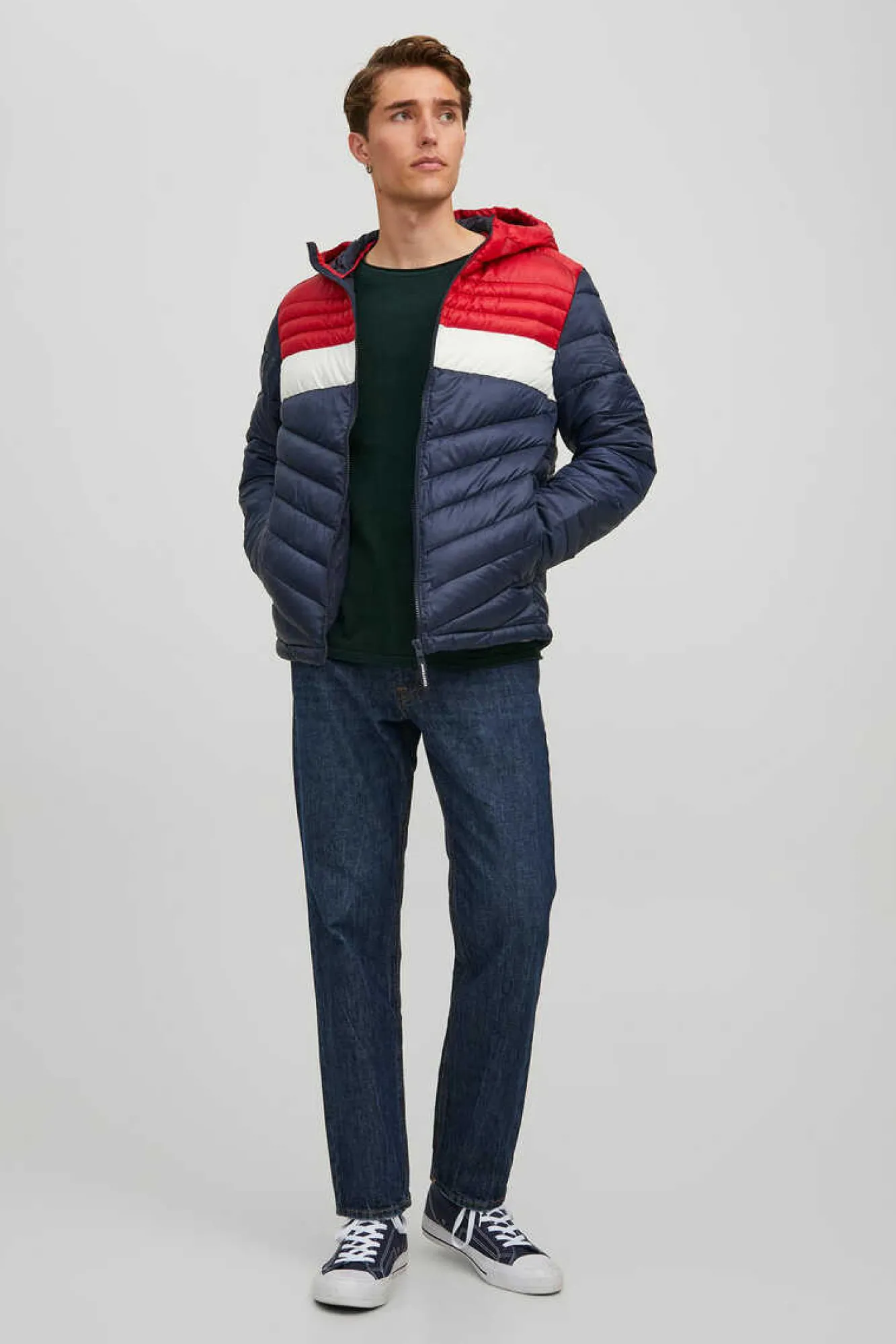 Jack & Jones Casaco Acolchoado Tipo Puffer Com Capuz Marinho New