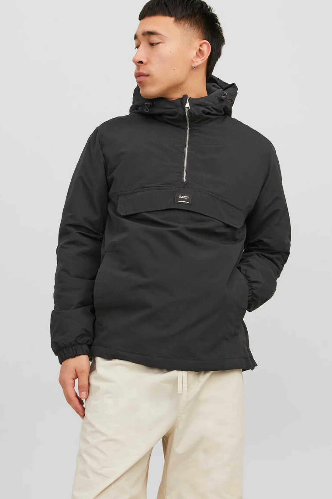 Jack & Jones Casaco Anoraque Com Capuz Preto Clearance