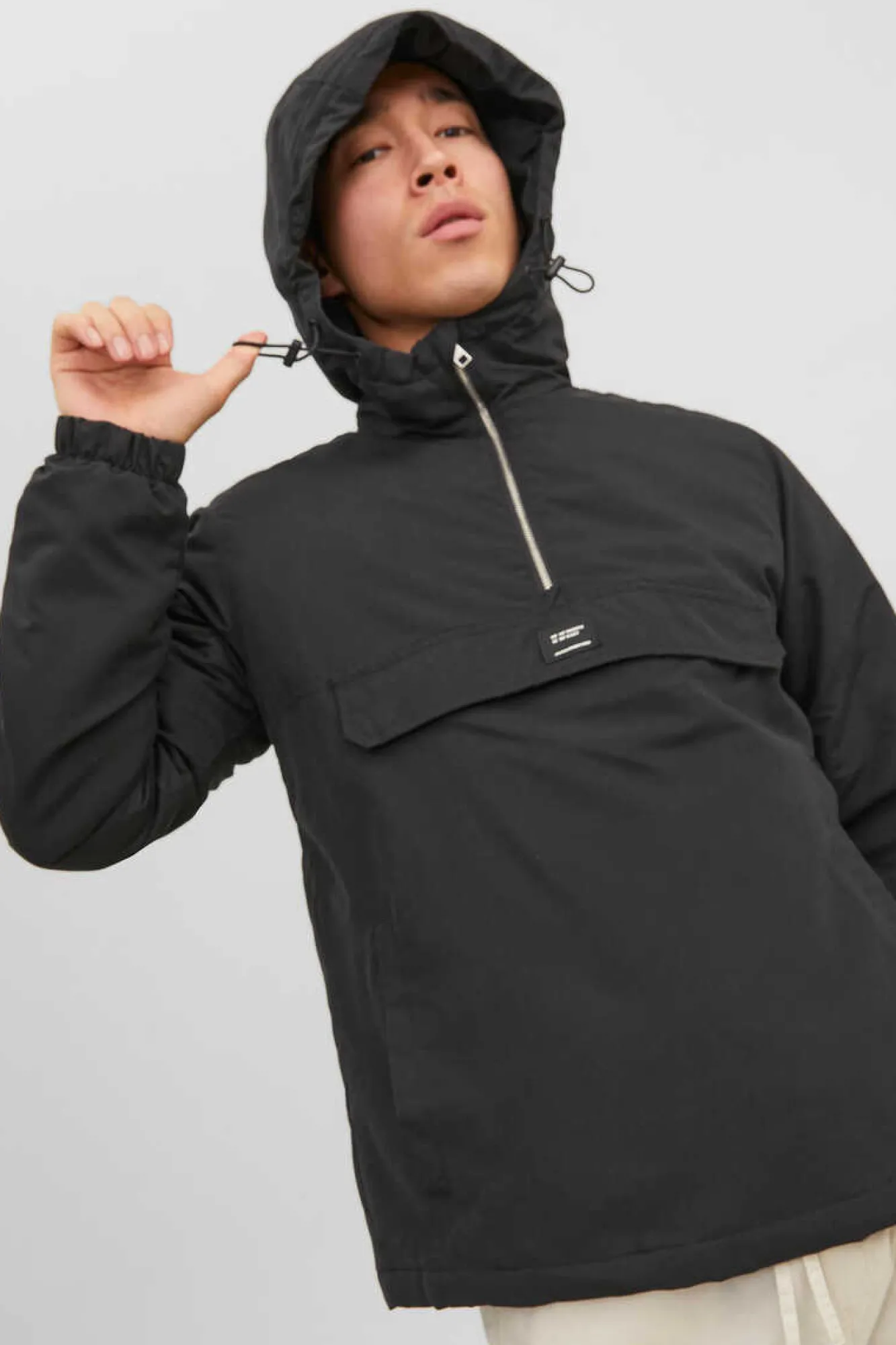Jack & Jones Casaco Anoraque Com Capuz Preto Clearance