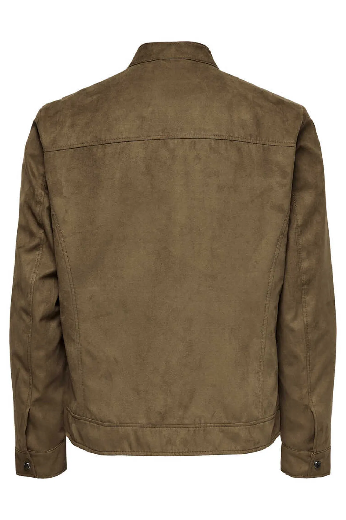 Only & Sons Casaco Biker Efeito Camurca Castanho Clearance