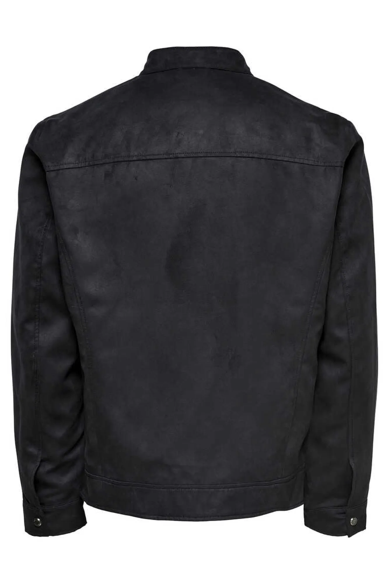Only & Sons Casaco Biker Efeito Camurca Preto Discount