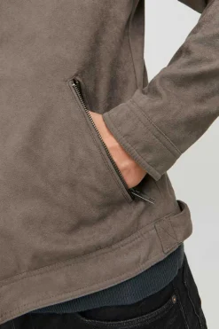 Jack & Jones Casaco Biker Efeito Couro Cinza Hot