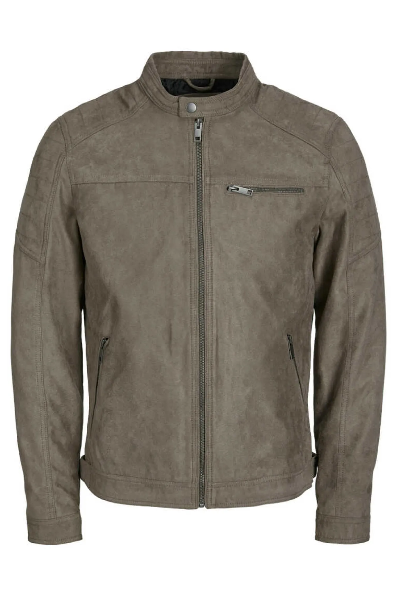 Jack & Jones Casaco Biker Efeito Couro Cinza Hot