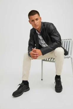 Jack & Jones Casaco Biker Efeito Pele Preto New