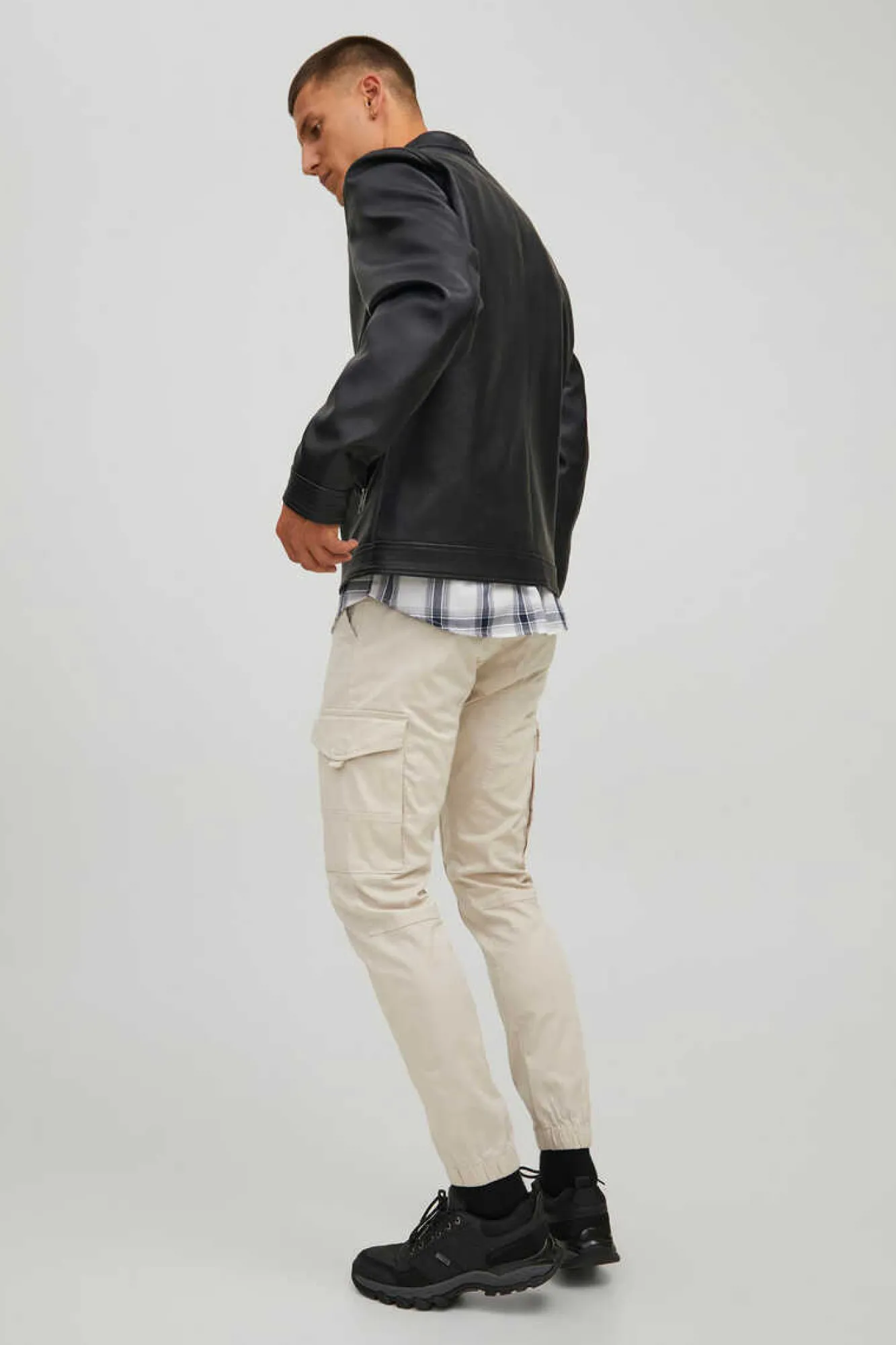 Jack & Jones Casaco Biker Efeito Pele Preto New