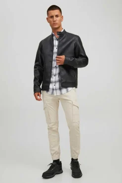 Jack & Jones Casaco Biker Efeito Pele Preto New