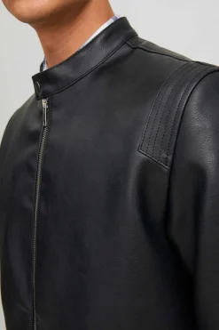 Jack & Jones Casaco Biker Efeito Pele Preto New